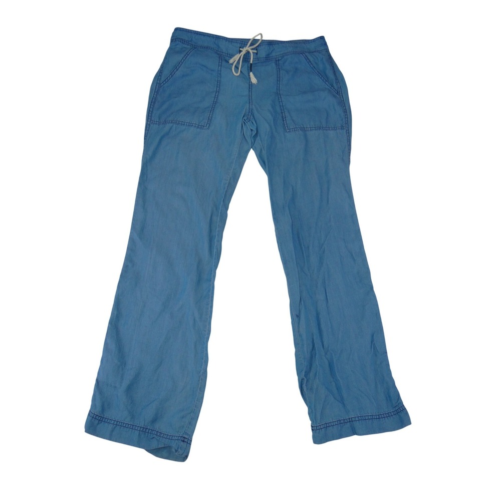 Michael Stars Blue Tencel Drawstring Wide Leg Pants Womens Small Relaxed Casual
